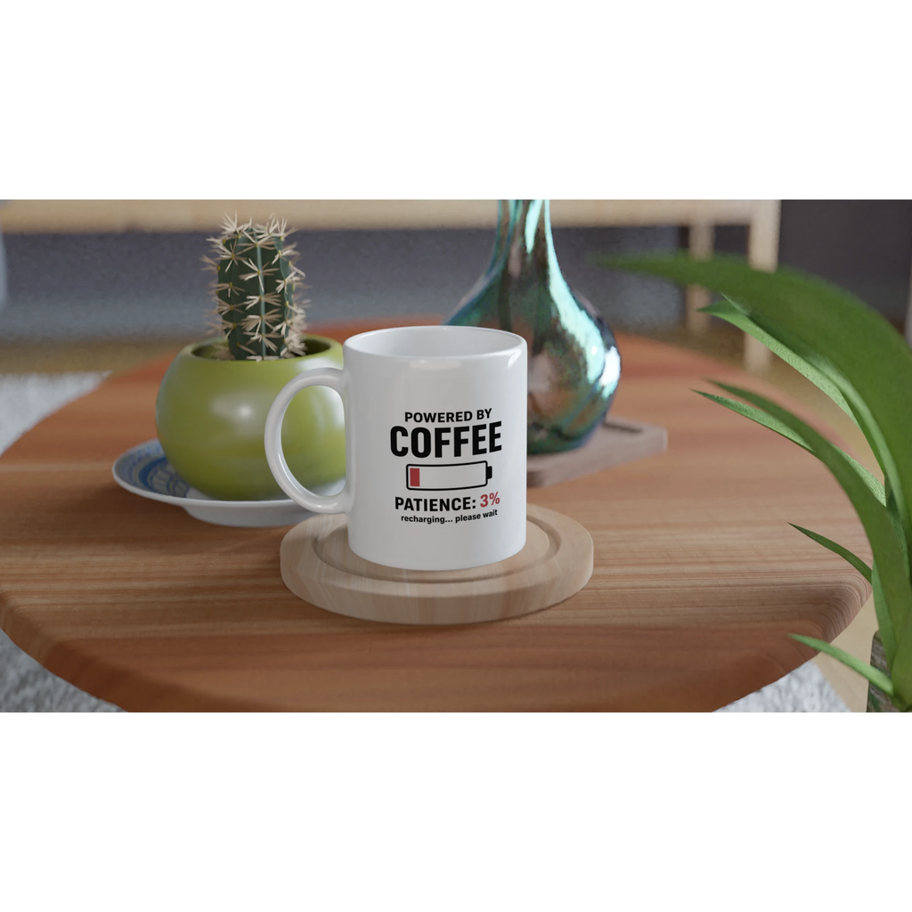 Funny coffee mug for women with patience low battery design