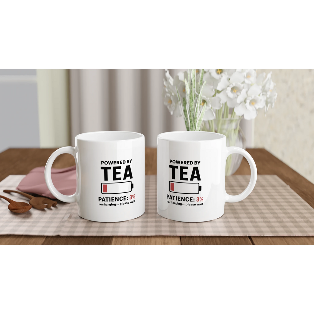 Funny tea mug for women with patience low battery design