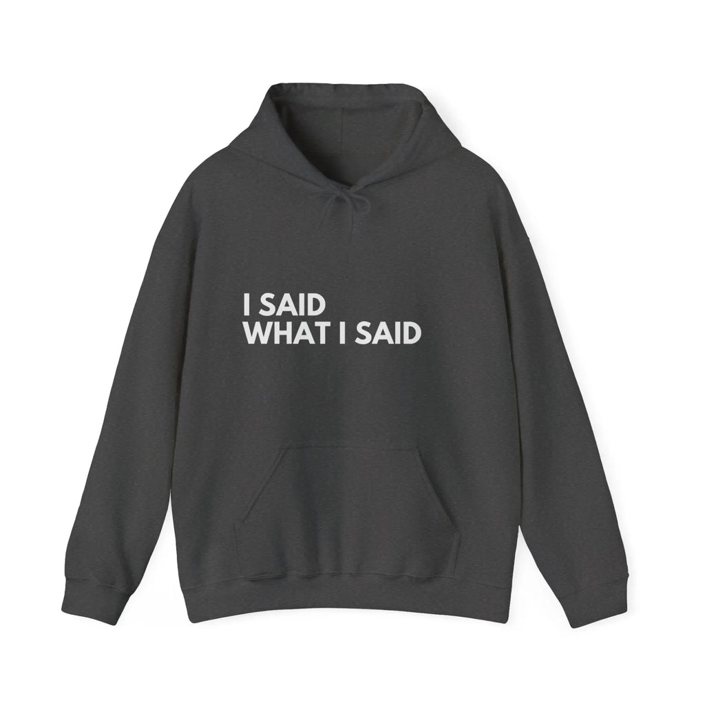 dark heather “I said what I said” hoodie UK woman