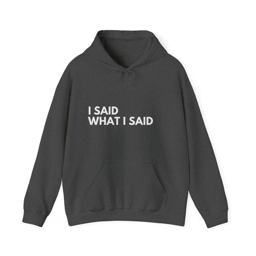 dark heather “I said what I said” hoodie UK woman