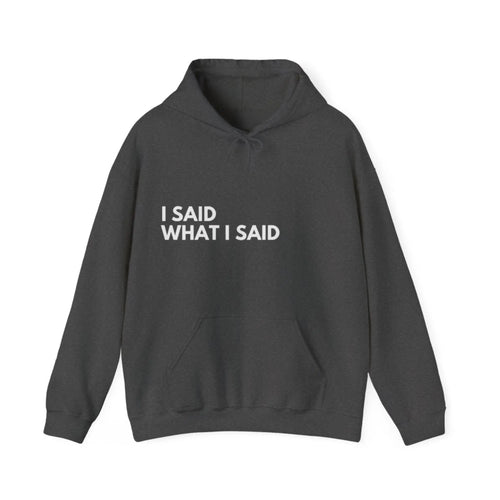 dark heather I said what I said hoodie UK womens slogan hoodie lifestyle