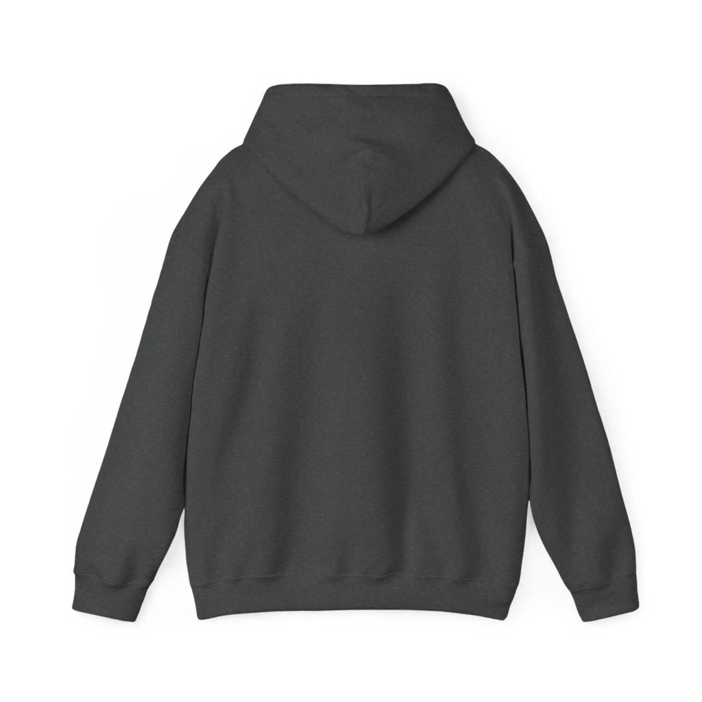 UK womens hoodie dark heather slogan back 2