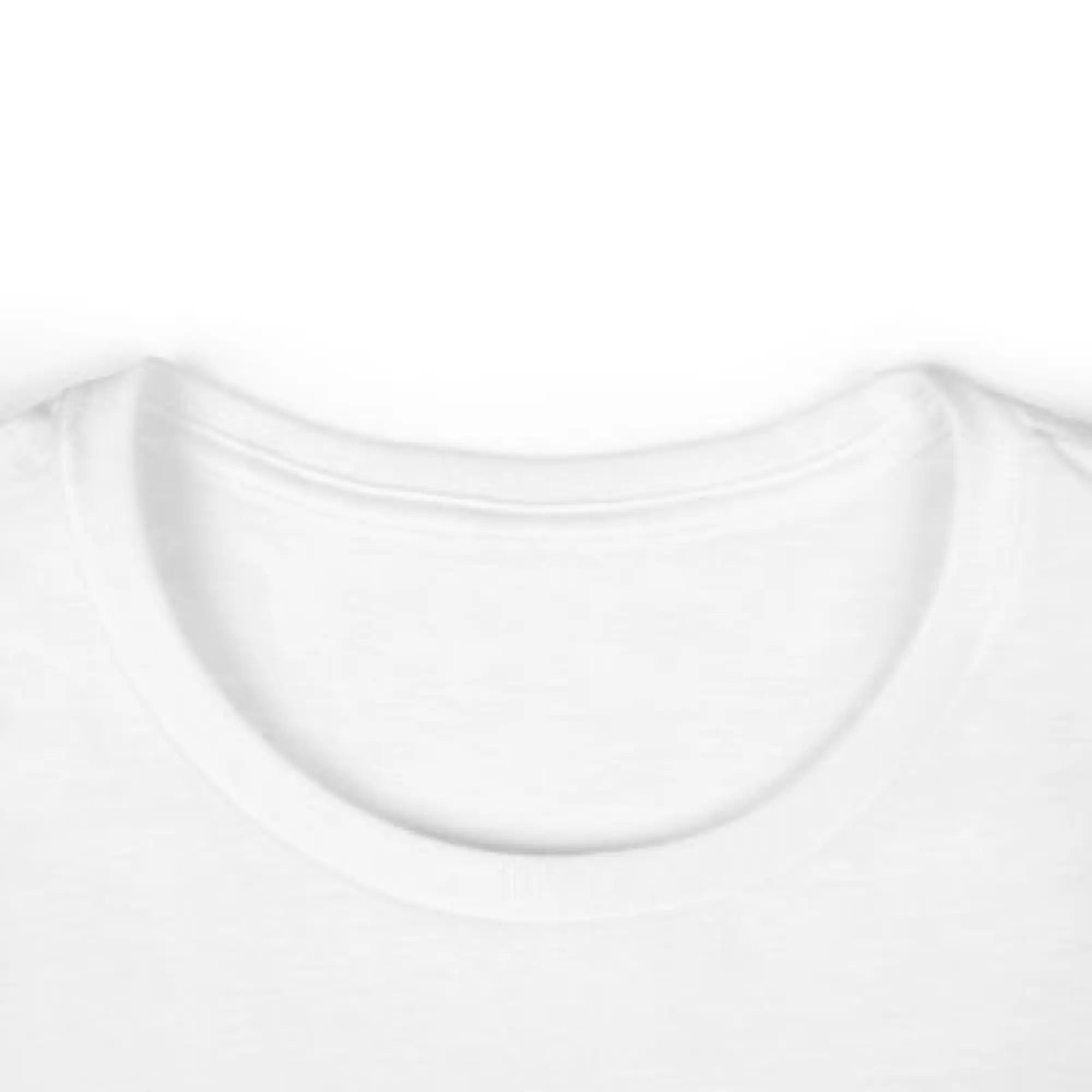 ladies white slogan tee neck view