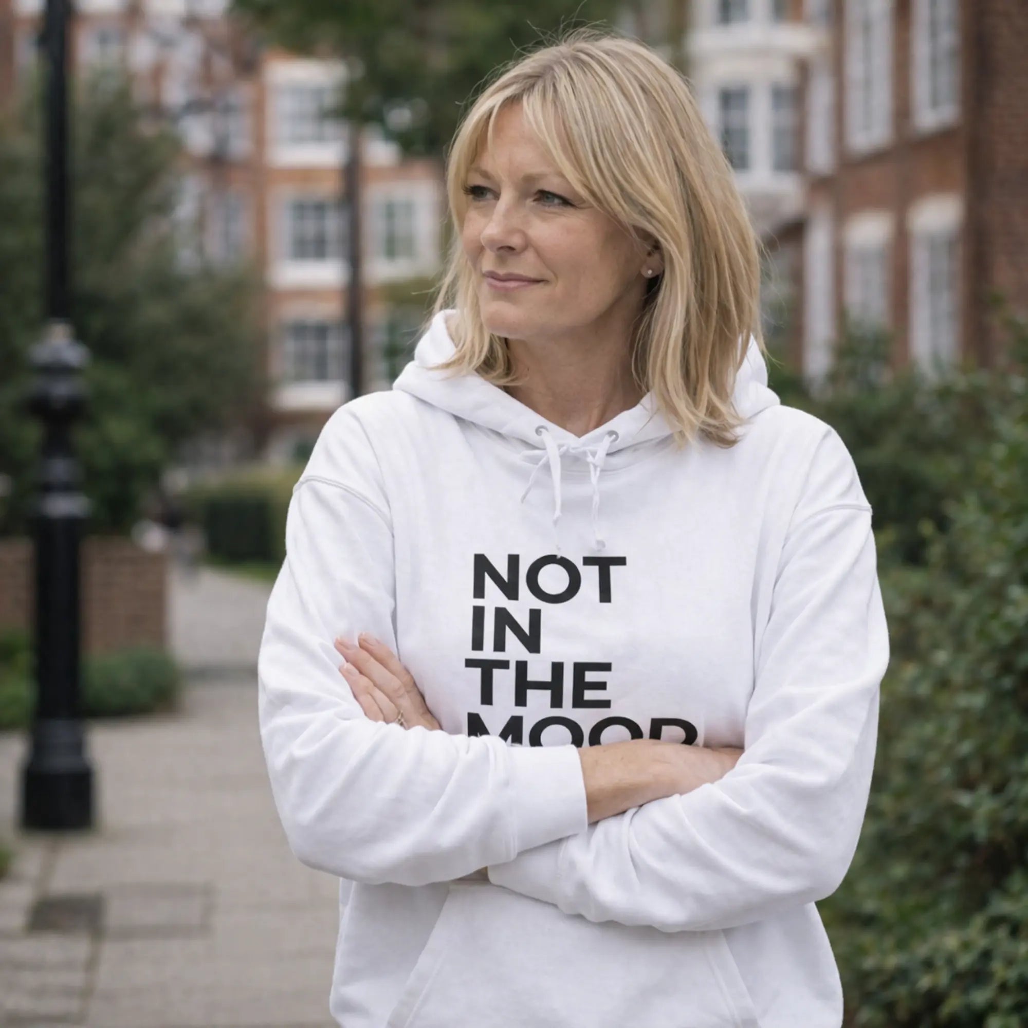 bold slogan hoodie not in the mood womens fashion uk street style