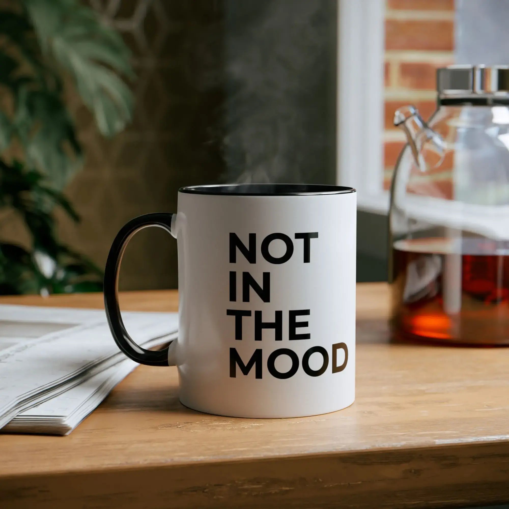Not In The Mood coffee mug modern minimalist typography mug for women UK