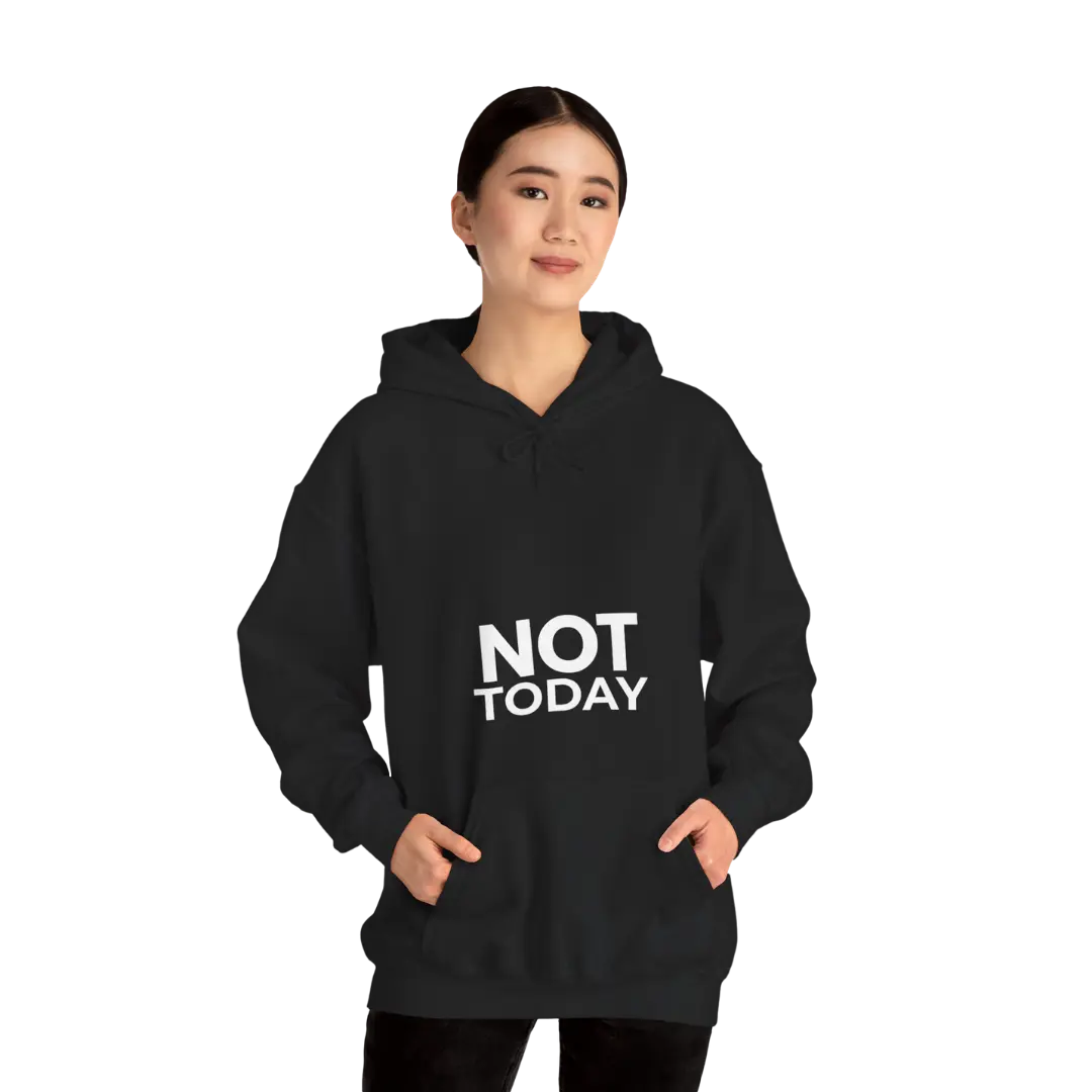 Not Today black hoodie UK women’s casual outfit