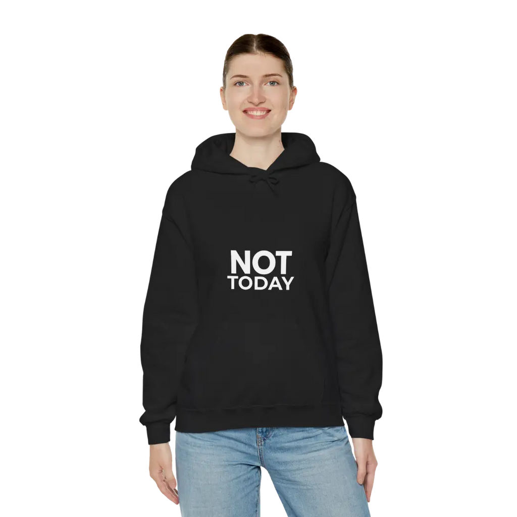 Black women’s slogan hoodie styled with jeans