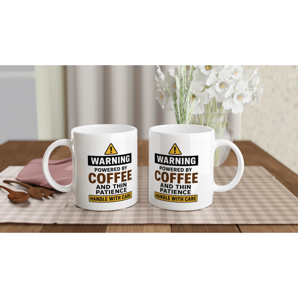 Powered By Coffee mug printed on both sides