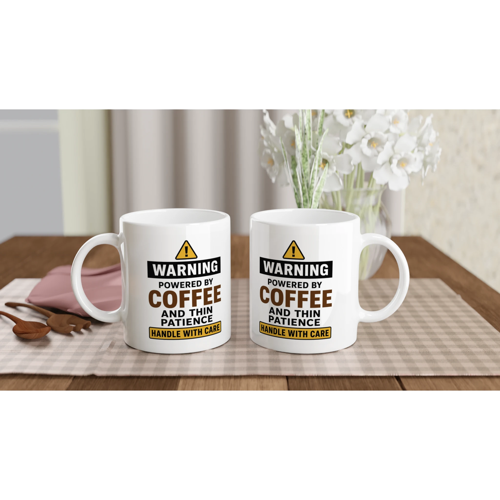 Powered By Coffee mug printed on both sides
